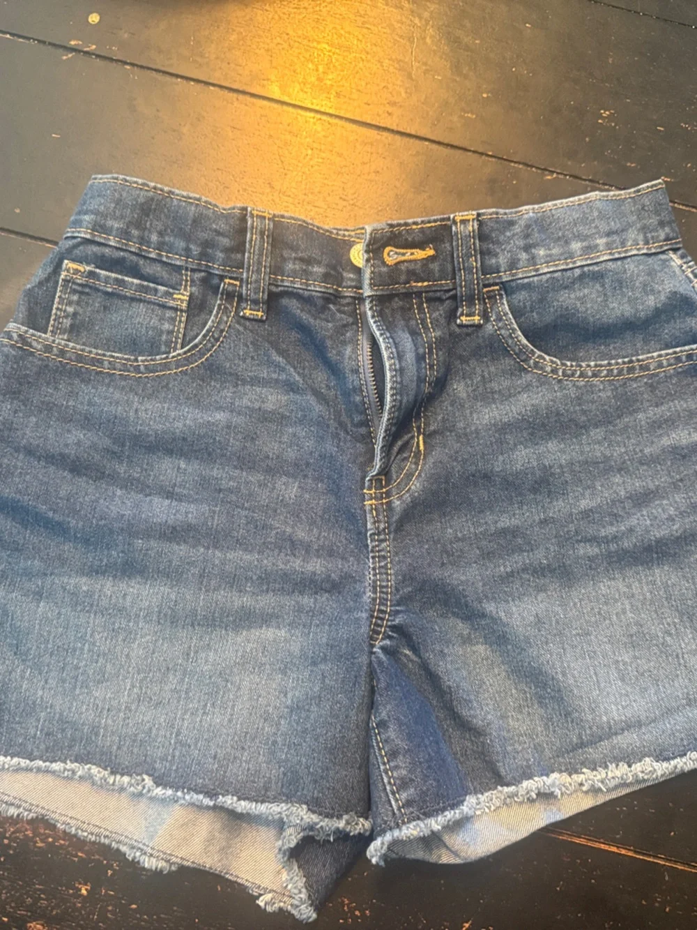 Old Navy Dark Blue Frayed Hem Denim Shorts